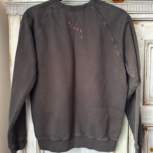 Clare V Black Poppy  Lips Sweatshirt Size S - Picture 7 of 8